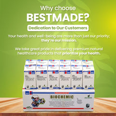 Bestmade tissue salts bottle labels highlighting dosage and salt type