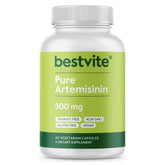 Bestvite Artemisinin capsules in a bottle, highlighting immune support and vegan formula.