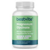 BESTVITE Filler-Free Magnesium Glycinate bottle showing 240 vegan capsules for daily support