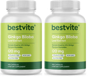Bestvite Ginkgo Biloba 120mg bottle front with standardized potency