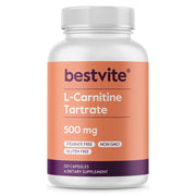 Bestvite L-Carnitine Tartrate 500mg bottle pour for on-the-go energy support.