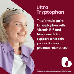 Front view of BESTVITE L-Tryptophan 500mg bottle highlighting easy daily dosing