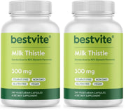 BESTVITE Milk Thistle bottle front showing 300 mg per capsule.