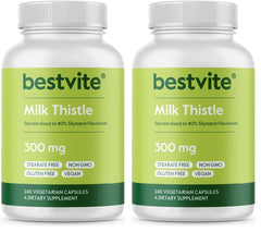 BESTVITE Milk Thistle bottle front showing 300 mg per capsule.
