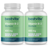 Bestvite Vitamin B-2 bottle shows high-potency riboflavin for energy support