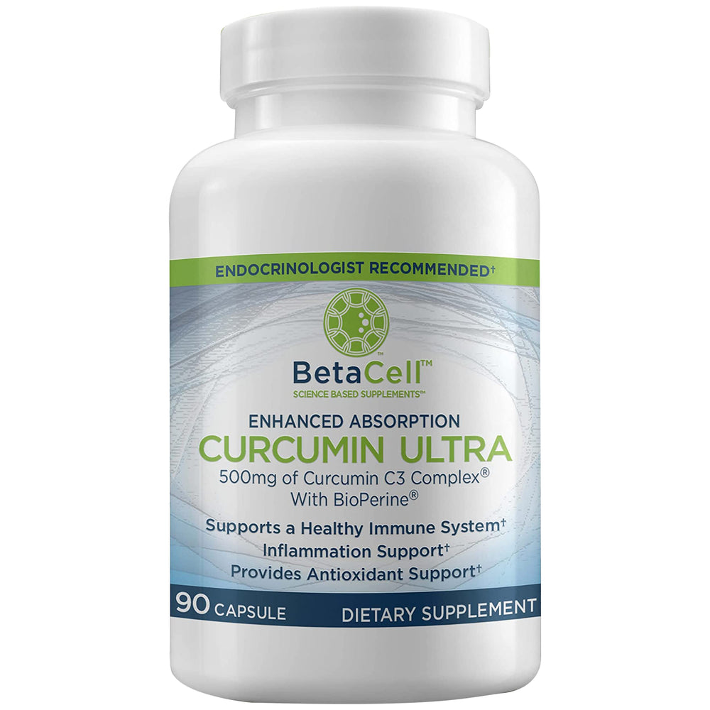 BETACELL Turmeric Curcumin bottle on display, highlighting packaging and product name for trust.