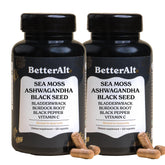 Better Alt Iris Sea Moss bottle highlighting mineral-rich seaweed for daily vitality