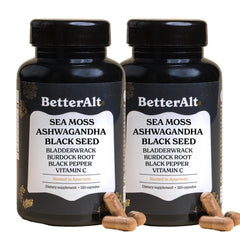 Better Alt Iris Sea Moss bottle highlighting mineral-rich seaweed for daily vitality