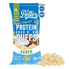 Better Than Good Keto Ranch puffs in resealable bag for on-the-go snacking