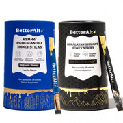 Better Alt Ashwagandha Honey Stick close-up highlighting natural energy support.