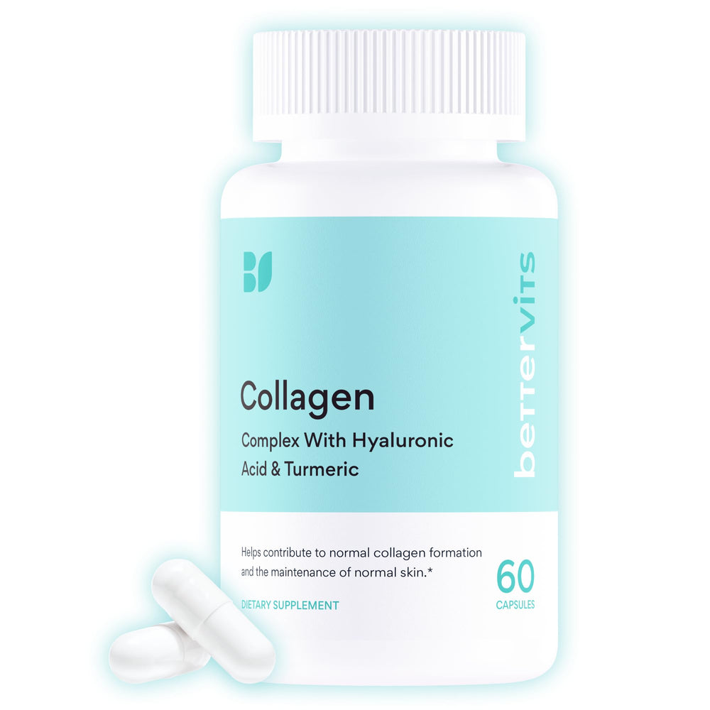 Bettervits Collagen Peptides Complex bottle showing daily skin and joint support.