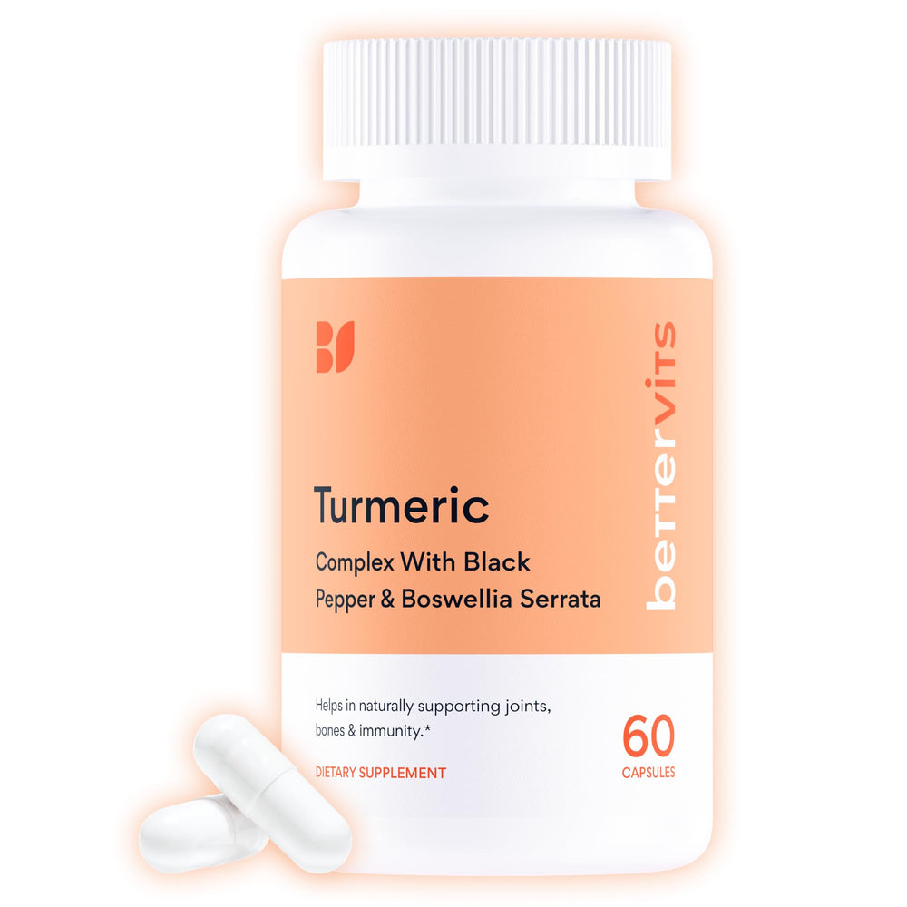 Bettervits Turmeric bottle front for daily wellness routine