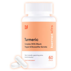 Bettervits Turmeric bottle front for daily wellness routine