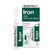 BetterYou Natural Iron 10 Daily Spray bottle pour demonstrates rapid uptake for gentle daily iron support