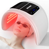 Beuwe red-light therapy mask for the face enables at-home facial care.