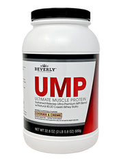 Beverly International UMP Cookies & Cream tub front view for lean muscle support.