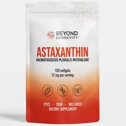 BEYOND LONGEVITY Astaxanthin softgel bottle for easy daily antioxidant support