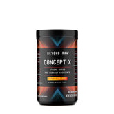 BEYOND RAW Concept X orange mango bottle front view for energy-boosting workouts
