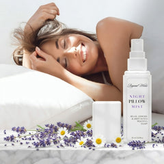Beyond Wicks pillow spray on pillow for soothing, sleep-friendly aroma