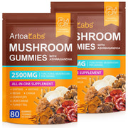 Beyxdu Ashwagandha mushroom gummies bottle showing immune support and energy