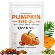 Beyxdu pumpkin seed oil bottle pour, convenient daily supplement for hair and urinary support.