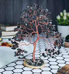 BEZAVO Black Tourmaline Tree of Life wire wrapped branches with artisanal detail