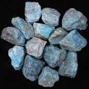 BEZAVO Blue Apatite rough stones 1lb bulk for tumbling and cabbing, chakra-friendly crystals.