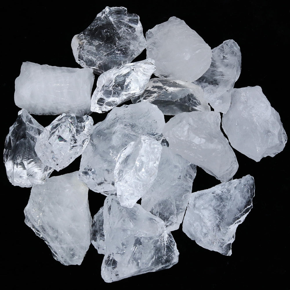 BEZAVO Clear Quartz rough 1lb for tumbling and polishing projects.