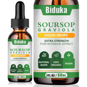 Biduka Soursop Drops bottle front for a convenient daily ritual.