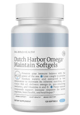Big Bold Health Dutch Harbor Omega Maintain softgels bottle showing premium omega-3 for daily wellness.