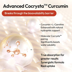 BIGVITA CoCrystal Curcumin+ capsules close-up emphasizes convenient daily dose.