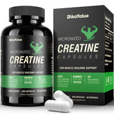 BIKAYALUE Creatine Monohydrate bottle front boosts strength on the go.