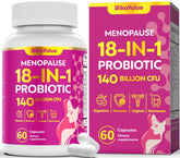 BIKAYALUE menopause probiotic bottle front view highlighting 140B CFU for hormonal balance