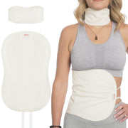 Bildurem Castor Oil Pack Waist Wrap on torso provides soothing warmth for comfort.