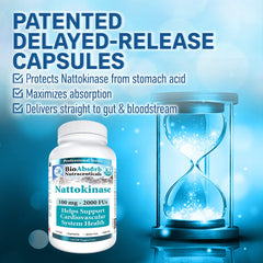 Bio Absorb Nattokinase delayed-release capsule protecting enzyme in the stomach