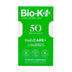 Bio-K Plus DailyCare 30-count packaging highlighting convenience for daily use