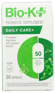 Bio-K Plus DailyCare bottle with capsules for daily probiotic routine