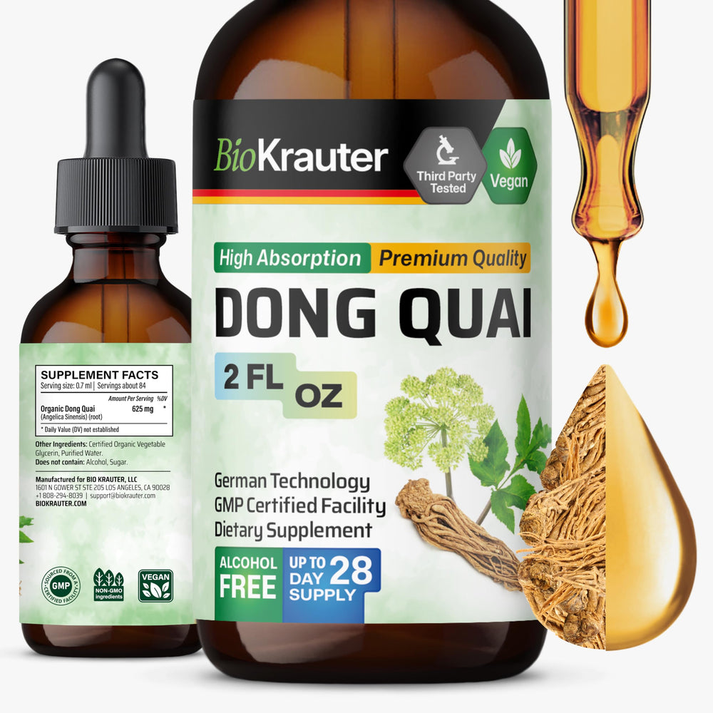BIO KRAUTER Dong Quai Drops bottle for convenient daily wellness.