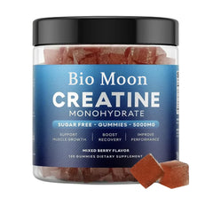 Bio Moon Creatine Monohydrate Gummies bottle shown for convenient daily supplement use