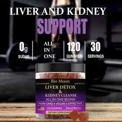 Bio Moon milk thistle complex gummy close-up promoting liver support