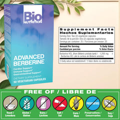 Bio Nutrition Berberine capsules close-up label highlighting vegetarian formula