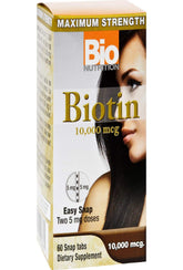 Bio Nutrition Biotin 10000mcg bottle for daily wellness support
