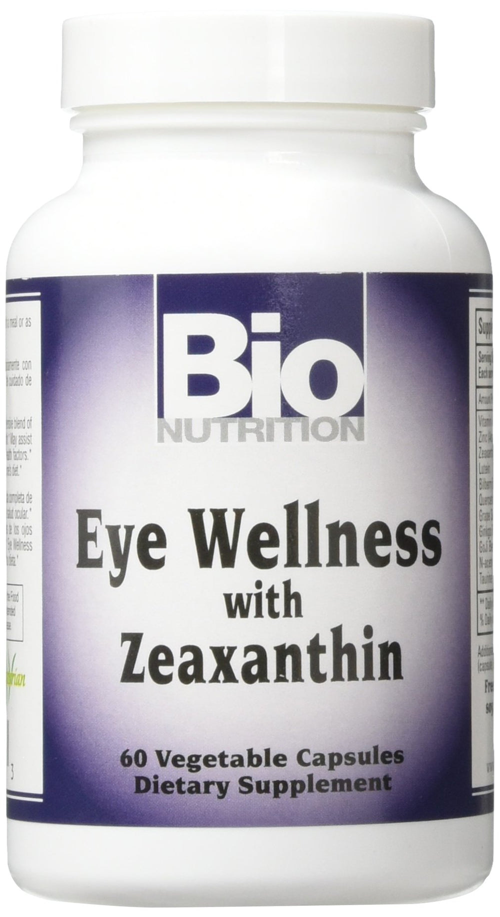 Bio Nutrition Eye Wellness Zeaxanthin cap — plant-based capsule for daily eye support.