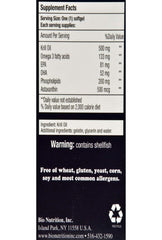 Bio Nutrition Krill Soft Gels ingredients label highlighting natural astaxanthin