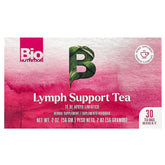 Bio Nutrition Lymph Support Tea tea bags in box, caffeine-free herbal blend for daily wellness.