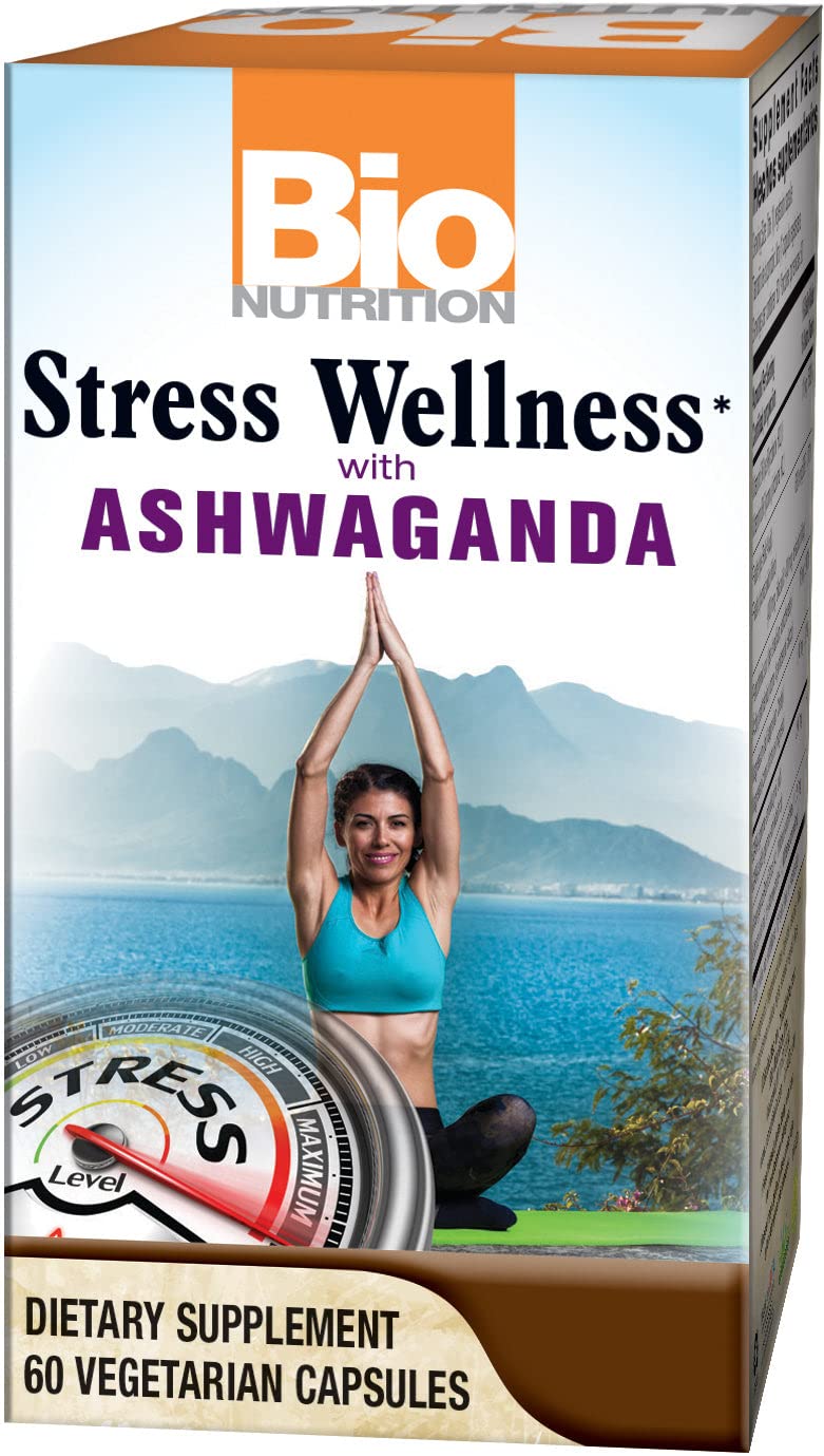 Bio Nutrition Stress Wellness with Ashwagandha bottle — supporting daily calm and balance.
