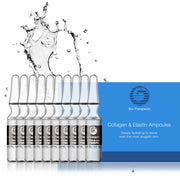 Bio-Therapeutic Collagen & Elastin ampoules packaging, travel-ready hydration in protective glass vials
