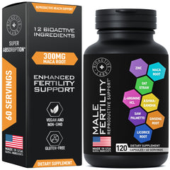 BIOACTIVE LABS Fertility for Men bottle front, daily vitality support while planning pregnancy.