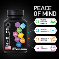 BIOACTIVE LABS HMB-D3 label detail highlights 1,000 mg HMB per serving