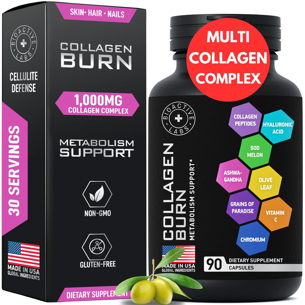 BIOACTIVE LABS Thermogenic Multi Collagen Burn bottle front view for daily vitality